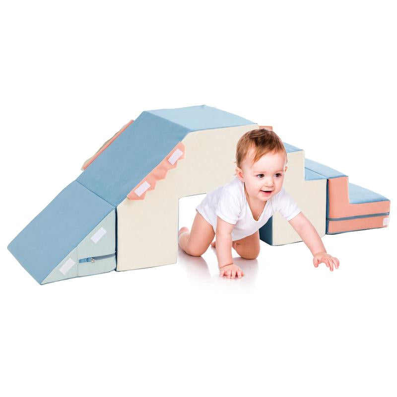 4 in 1 Foam Climbing Blocks for Toddlers,Indoor Soft Climb and Crawl Play Climbing Toys for Creativity & Imagination (Compressed Delivery)