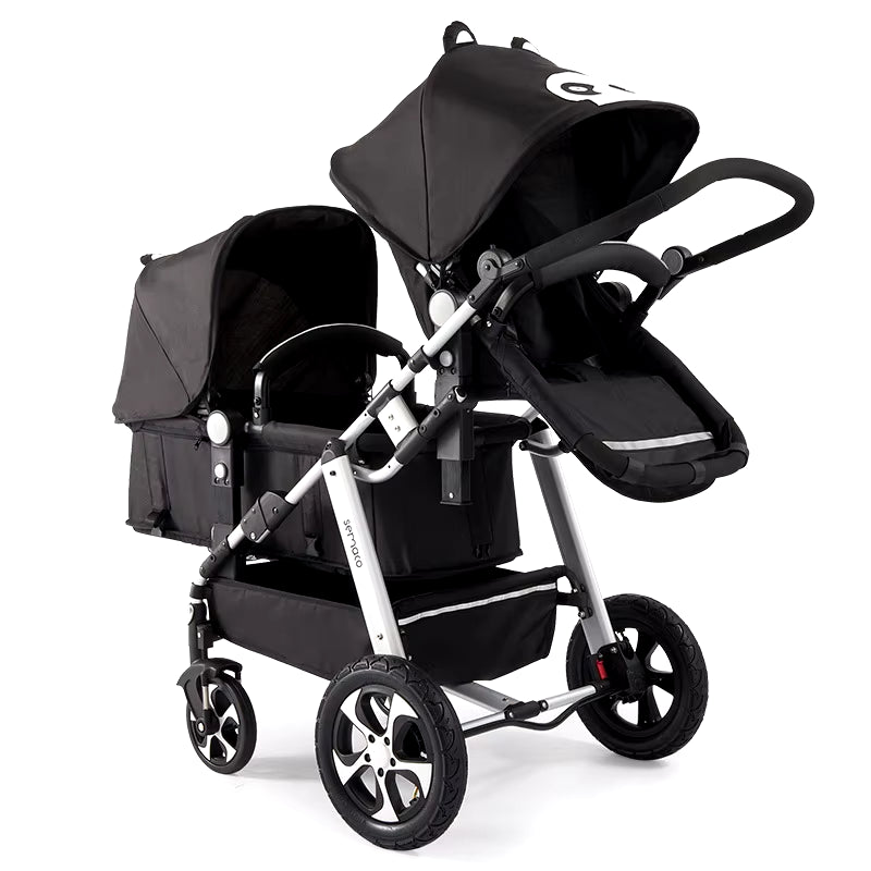 2024 New Twin Stroller,Baby Stroller,Folding Stroller Twins Baby Carriage,Double Seat Stroller Travel Pushchair High Landscape