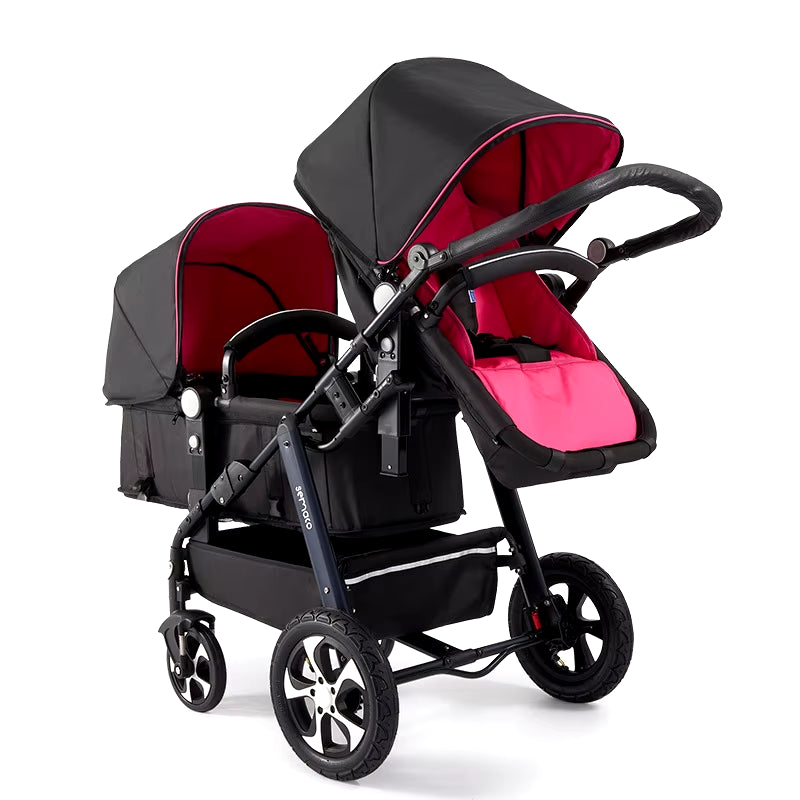 2024 New Twin Stroller,Baby Stroller,Folding Stroller Twins Baby Carriage,Double Seat Stroller Travel Pushchair High Landscape