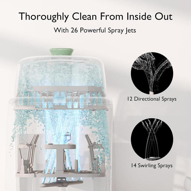 Momcozy Kleanpal Pro Baby Bottle Washer - Sterilizer & Dryer Combo for Easy Cleaning - Bottle Washer Machine for All Bottles, Pump Parts & Baby Item Care - save Time & Effort