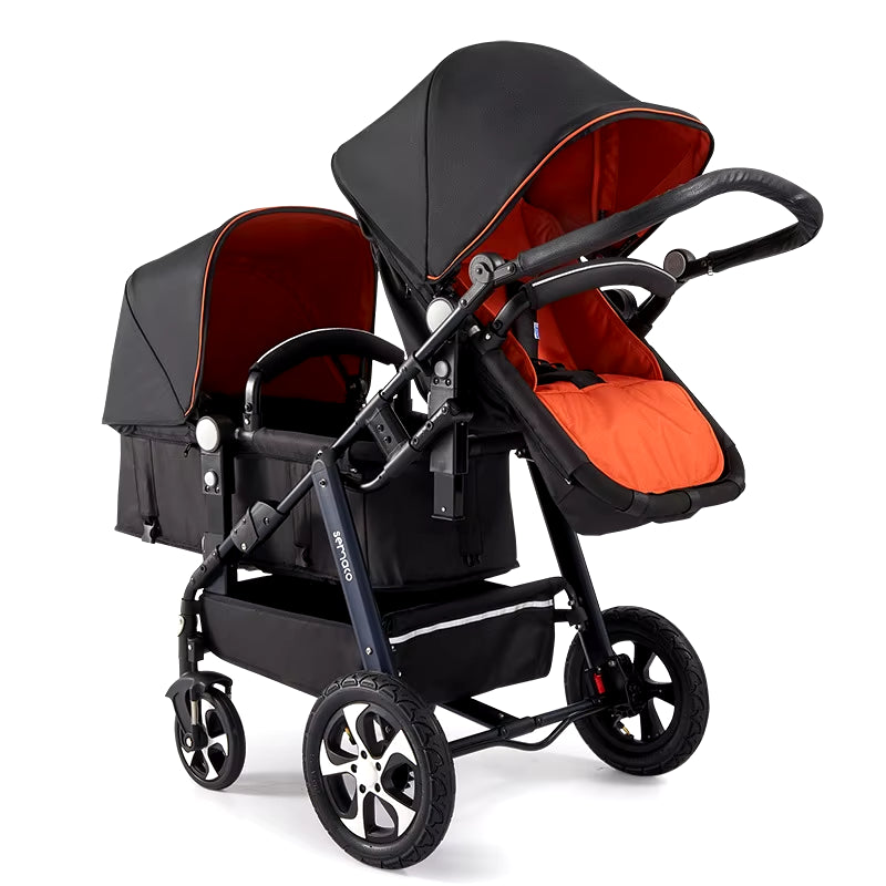 2024 New Twin Stroller,Baby Stroller,Folding Stroller Twins Baby Carriage,Double Seat Stroller Travel Pushchair High Landscape