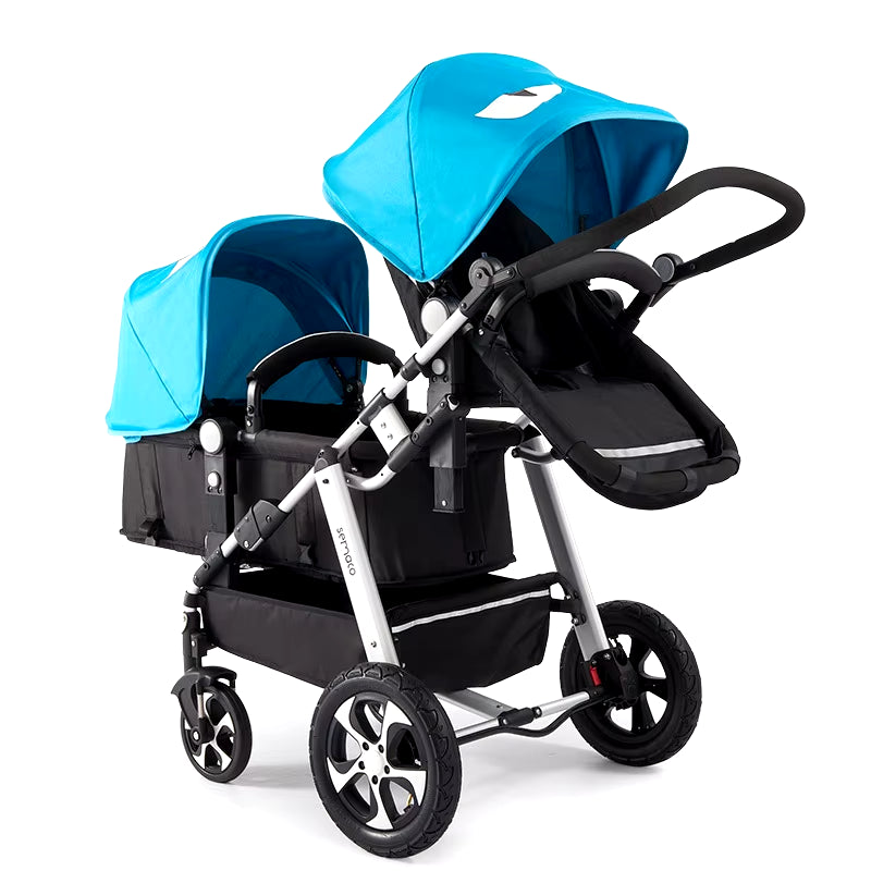 2024 New Twin Stroller,Baby Stroller,Folding Stroller Twins Baby Carriage,Double Seat Stroller Travel Pushchair High Landscape