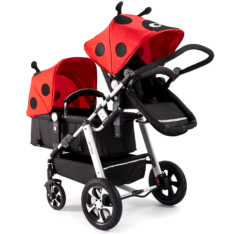 2024 New Twin Stroller,Baby Stroller,Folding Stroller Twins Baby Carriage,Double Seat Stroller Travel Pushchair High Landscape