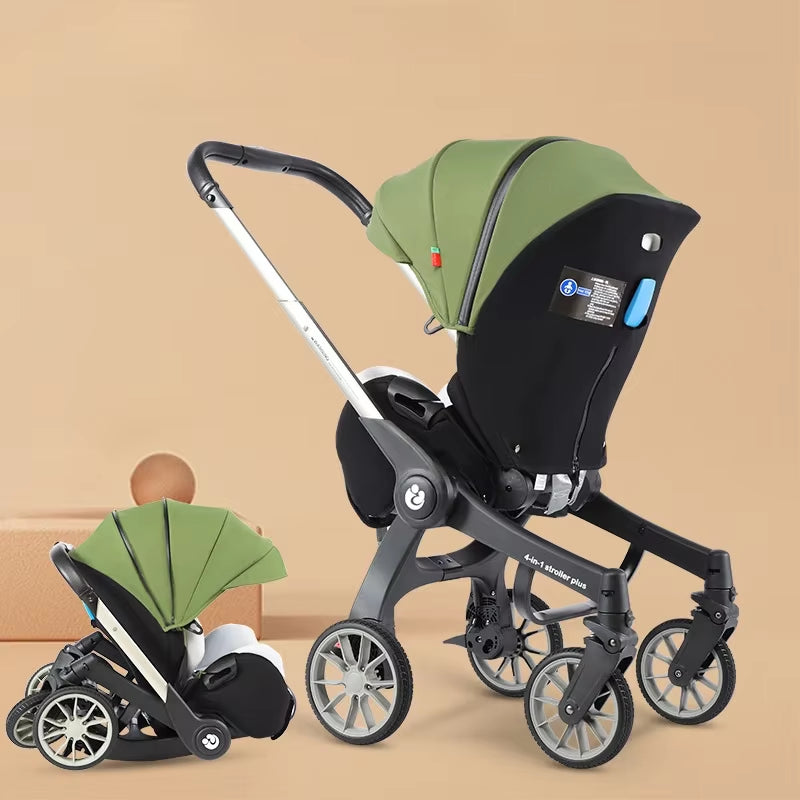 Baby Stroller 4In1 Multifunctional Newborn Baby Stroller 3In1 Foldable Basket Type Seat