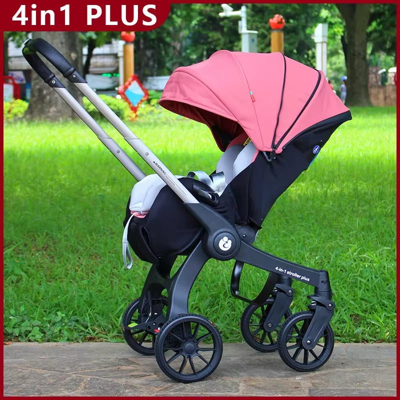 Baby Stroller 4In1 Multifunctional Newborn Baby Stroller 3In1 Foldable Basket Type Seat