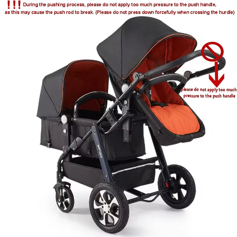 2024 New Twin Stroller,Baby Stroller,Folding Stroller Twins Baby Carriage,Double Seat Stroller Travel Pushchair High Landscape